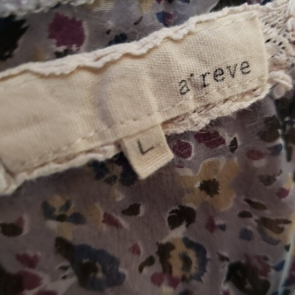 A'reve L Women' Vest Kimono top Gray Floral Lace Crochet Boho Cottage Flowy - Picture 5 of 6